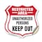 Signmission Restricted Area Shield Sign Unauthorized, 4 inch X 4 inch, Vinyl Decal, 2PK SHI-D-2PACK-4-457 - alternate 1