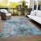 Homeroots 10' X 14' Teal Blue And Navy Blue Abstract Washable Indoor Outdoor Area Rug 581778 - alternate 8