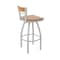Holland Bar Stool Co Revelle 36in Swivel Extra Tall Bar Stool, Anodized Nickel Finish, Medium Back and Medium Maple Seat 881 - alternate 7