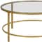 Homeroots 36" Gold And Clear Glass Round Coffee Table 493311 - alternate 5
