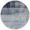 Homeroots 8' Round Navy and Gray Round Ombre Washable Non Skid Indoor Outdoor Area Rug 563651 - alternate 7