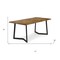 Homeroots 72" Natural and Charcoal Solid Wood and Iron Frame Base Dining Table 640703 - alternate 2
