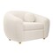 Homeroots 39" White and Natural Boucle Arm Chair 520664 - alternate 7