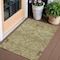 Homeroots 3' X 5' Brown Beige And Artichoke Green Floral Washable Indoor Outdoor Area Rug 588882 - alternate 1
