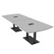 Skutchi Designs Arc Rectangle Meeting Room Table, 45 in W, 120 in L, Grey HAR-AREC-48x120-DOU.BK-U779-EBLK - alternate 1