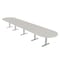 Skutchi Designs 18ft Conference Table With Power Unit | 18 Person Modular Racetrack Meeting Table | Harmony Series HAR-RAC-48X216-T-K458-NA - alternate 1