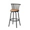 Homeroots Set of Two 29" Brown and Black Microfiber and Metal Low Back Bar Height Swivel Bar Chairs 568248 - alternate 5