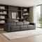 Homeroots 110" Dark Gray Top Grain Leather Reclining Metal USB Sofa 720308 - alternate 5