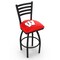 Holland Bar Stool Co 30" Blk Wrinkle Wisconsin "W" Swivel Bar Stool, Ladder Back L01430Wisc-W - alternate 1