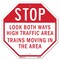 Signmission Stop Look Both Ways High Traffic Ar, 10 Inch X 10 Inch, Aluminum Metal Signs OC-A-10-212 - alternate 1