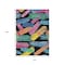 Homeroots 10' X 14' Black Pink And Yellow Striped Washable Indoor Outdoor Area Rug 618045 - alternate 7