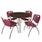 Regency Round Kee Breakroom Table W/ 4 M Stack Chairs, 36 in W, 36 in L, Neo Walnut TB36RNDNWBPCM47BY - alternate 1