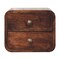 Homeroots 10" Brown Solid Wood Square Two Drawer Nightstand 651741 - alternate 1