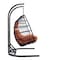 Leisuremod Wicker 2 Person Double Folding Hanging Egg Swing Chair Orange Cushions ESCF52OR - alternate 8