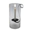 Homeroots 12" Light Gray Glass Centerpiece Taper Candle Holder With Candle 483935 - alternate 1
