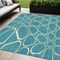 Homeroots 5' X 8' Teal Blue Ivory And Green Abstract Washable Indoor Outdoor Area Rug 600571 - alternate 1