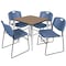 Regency Square Kahlo Breakroom Table W/ 4 Zeng Stack Chairs, 30 in W, 30 in L, Noble Oak TPL3030NOCM44BE - alternate 1
