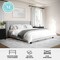 Martha Stewart Kay King Upholstered Platform Bed w/Channel Stitched Wingback Headboard/Cushioned Siderails, Gray TW-3WDB03-K-GY-MS - alternate 7