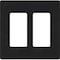 Lutron Designer Wall Plates, Number of Gangs: 2 Gloss Finish, Black CW-2-BL - alternate 1
