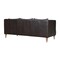 Homeroots 85" Dark Brown Leather Sofa With Brown Legs 546412 - alternate 12