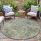 Homeroots 8' Pewter And Beige Round Abstract Washable Indoor Outdoor Area Rug 630533 - alternate 5