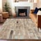 Homeroots 10' X 14' Taupe And Gray Striped Washable Indoor Outdoor Area Rug 615529 - alternate 7