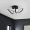 Jonathan Y Chantelle 19.5" 1-Light Modern Minimalist Aluminum Loop Integrated LED Semi Flush Mount, Black JYL1701B - alternate 7