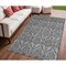 Homeroots 5' X 8' Gray Damask Washable Non Skid Indoor Outdoor Area Rug 563875 - alternate 1