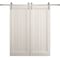Sartodoors Modern Double Barn Door 84 x 80 inches, Ego 5006 Painted White Oak, 14FT Silver Rail Track Set, S EGO5006DB-S-PWO-84 - alternate 1