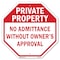 Signmission Private Property No Admittance With, 10 Inch X 10 Inch, Plastic Sign OC-P-10-145 - alternate 1