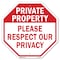 Signmission Private Property Please Respect Our, 6 Inch X 6 Inch, Plastic Sign OC-P-6-149 - alternate 1