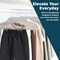 Lifemaster Velvet Skirt Hangers, Adjustable Clips, 360 Deg Swivel Hook, Non-Slip, Holds 10 lbs, White, 50PK LMVSH50WH - alternate 9