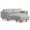 Homeroots 89" Gray Fabric Sofa With Ottoman With Brown Legs 641064 - alternate 5