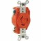 Leviton Locking Receptacle, L8-20R, 20 A, 480V AC, 2 Pole, Flush Mount, Screw Terminals, Orange 2340-IG - alternate 1