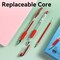 Deli Gel Pen 0.5mm, Red Ink, Capped, Clear Barrel, 12PK E6600S - alternate 2