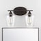 Jonathan Y Jayne 15.75" 2-Light Iron/Seeded Glass Cottage Rustic LED Vanity Light, Oil Rubbed Bronze JYL7546A - alternate 9