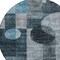 Homeroots 8' Teal Blue Gray And Charcoal Round Geometric Washable Indoor Outdoor Area Rug 604344 - alternate 8
