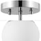 Jonathan Y Marcel Bistro 7.75" 1-Light Bohemian Farmhouse Iron/Frosted Glass LED Semi Flush Mount, Chrome/White JYL7499D - alternate 9