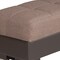 Homeroots 52" Brown Chenille And Faux Leather Tufted Storage Ottoman 608892 - alternate 6