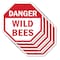Signmission Danger Wild Bees, 10 inch X 10 inch, Aluminum Metal Signs, 5PK OC-A-5Pack-10-22 - alternate 1