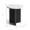 Homeroots 23" White and Black Faux Terrazzo and Wood Round Pedestal End Table 641952 - alternate 3