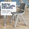 Flash Furniture Plastic Stacking School Chairs with 10.5 in Seat Height in Soft Gray, 2PK 2-YU-YCX-003-SFTGY-GG - alternate 6
