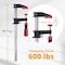 Powertec 12 in. Steel Bar Clamps w/ 600 lbs Loads Limit & 2-1/2 in. Throat, Quick-Release F Clamp, 2PK 71918N - alternate 5