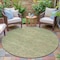 Homeroots 8' Green And Gold Round Oriental Washable Indoor Outdoor Area Rug 631127 - alternate 6