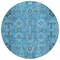 Homeroots 8' Sky Blue And Gray Round Oriental Washable Indoor Outdoor Area Rug 582064 - alternate 6