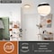 Vaxcel Aurelia 12-in Matte Black Contemporary Round LED Flush Mount Ceiling Light Alabaster Shade C0354 - alternate 5