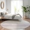 Homeroots 8' Lavender And Ivory Round Striped Washable Indoor Outdoor Area Rug 589694 - alternate 6