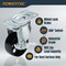 Powertec 3in Cast Iron Swivel Caster Wheels Set, 992 lbs Loads, Plate Casters - 2 with Brake 17225 - alternate 4
