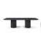Homeroots 110" Black Solid Wood Double Pedestal Base Dining Table 719266 - alternate 1