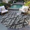 Homeroots 8' Round Black and White Round Abstract Washable Non Skid Indoor Outdoor Area Rug 559240 - alternate 7